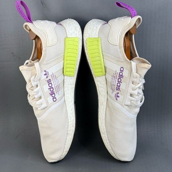 Adidas NMD R1 Chalk White Semi Solar Yellow sneaker shoes men’s size 13 - Picture 5 of 8